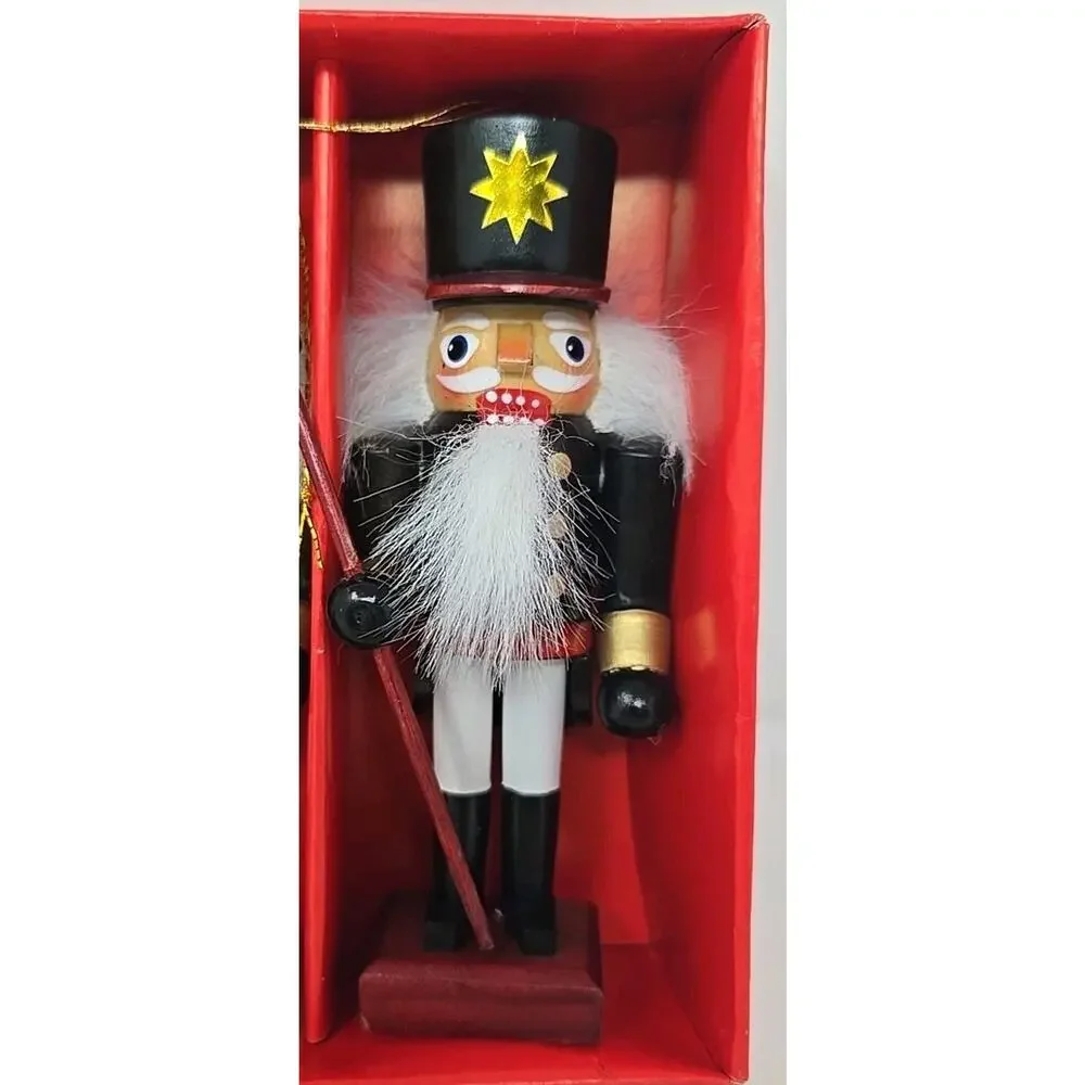 1990's‎ Pfaltzgraff Nutcracker Soldier Wooden Christmas Ornaments New U269